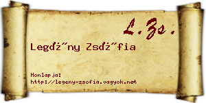 Legény Zsófia névjegykártya